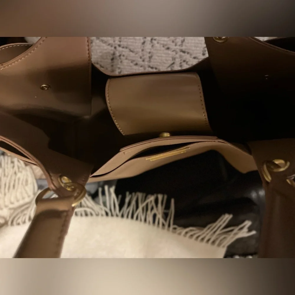 Tahari Tan Tote Bag - Picture 3 of 5